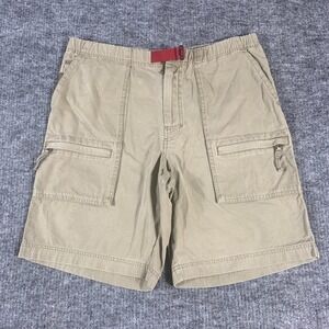 Gap Shorts Mens M 36 Beige Cargo Cotton Canvas Belted Adjustable Rip Stop Y2K